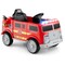 Red Plastic Ride-On Fire Truck with Remote Control, Extinguisher, and Lights